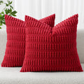MIULEE Fall Decorative Throw Pillow Covers 18x18 Dark Rust Pack of 2