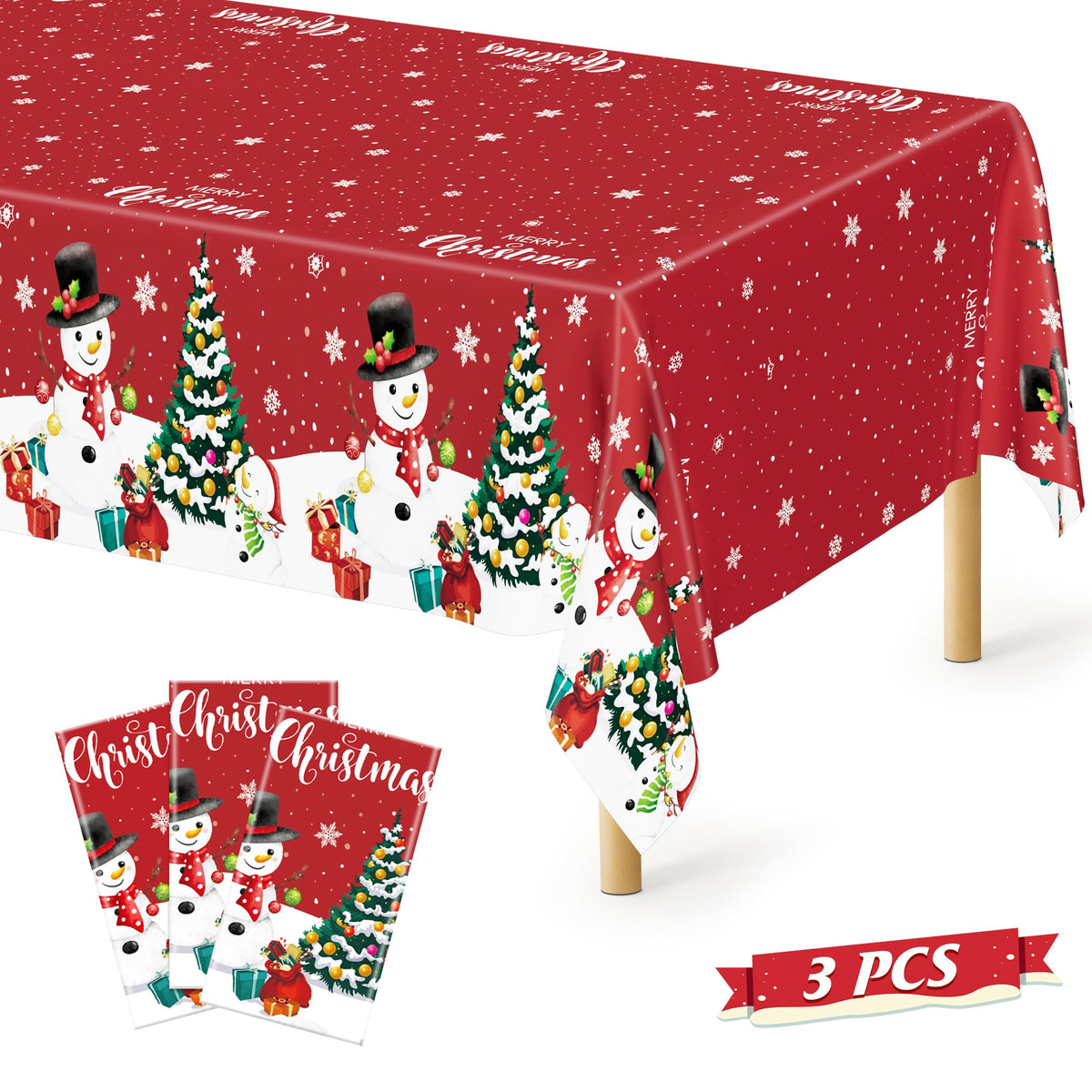 3 Pack Thanksgiving Tablecloths, 108" x 54" Disposable Turkey Table Cloth
