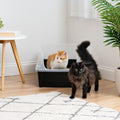IRIS USA Extra Large Litter Box XXL Open Top High Sided Walls Scatter Shield Scoop Included Easy Clean Plastic Pan for Big Cats Multi-Cat Households 30" L x 20" W x 14" H Black