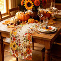 Fall Table Runner 13×72 in with Fall Decor Pumpkin, Sunflower&Leaf