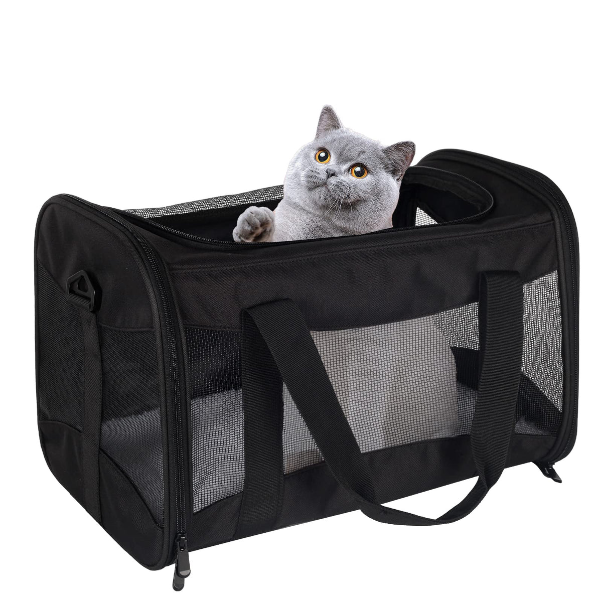 Cat Carrying Case - Pet Carrier Airline Approved, Protable and Breathable Pet Travel Carrier Removable Fleece Pad, Collapsible Cat Carrier Dog Carrier for Medium Cats Small Cats Dogs (Small, Pink)