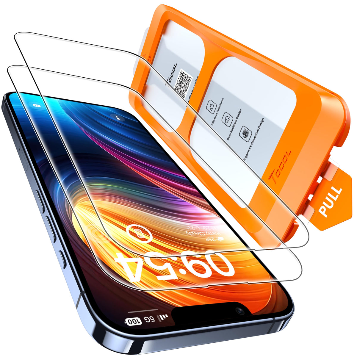 TOCOL for iPhone 15 Pro Screen Protector, Easy Installation