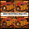 Tailtastic Halloween Cat Scratcher House with Pads & Catnip for Indoor Cats