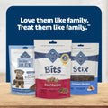 Blue Buffalo Bits Beef Soft & Chewy Dog Treats, Bite-Sized for Training, Made with Real Beef & Enhanced with DHA, Heart-Shaped Dog Treats, Made in the USA with Natural Ingredients, 19 oz.