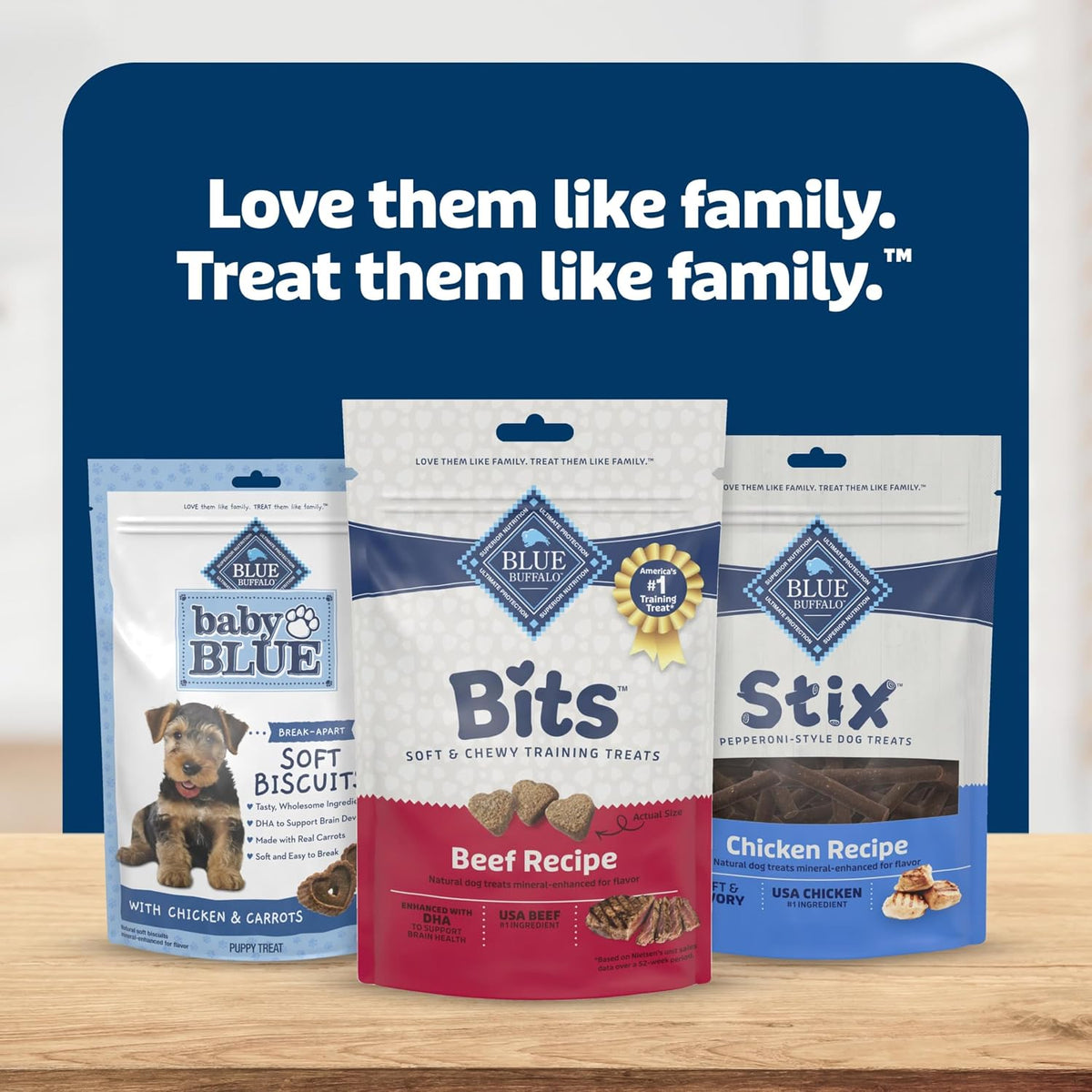Blue Buffalo Bits Beef Soft & Chewy Dog Treats, Bite-Sized for Training, Made with Real Beef & Enhanced with DHA, Heart-Shaped Dog Treats, Made in the USA with Natural Ingredients, 19 oz.