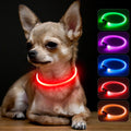 BSEEN Light Up Dog Collar - LED Dog Collar Rechargeable, Glowing Pet Collars for Small Medium Large Dogs, TPU Cuttable Lighted Puppy Collar, Safety Dog Lights for Night Walking (Green 70cm)