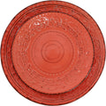 Elama Malibu Jasper 16-Piece Stoneware Embossed Pattern Reactive Glaze Orange Dinnerware Set, Tableware, Serveware Set (Jasper Orange)