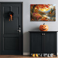 YZDQLANY Canvas Wall Art Autumn Landscape Dog Pumpkin Wall Decor
