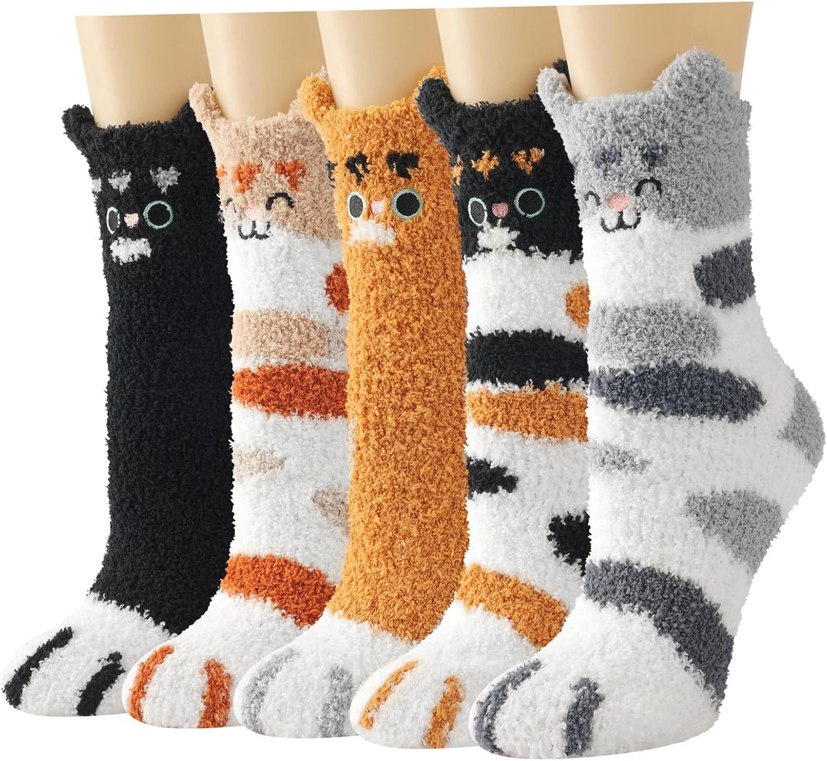Fuzzy Socks for Women Fluffy Cozy Slipper Socks Fall Halloween Socks Gifts | Soft Thick Plush Warm Socks, Christmas Winter Gifts for Ladies,Comfortable Indoor Home Socks, Sleep Slipper Socks