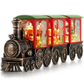 Train Snow Globe Christmas Snow Globe Lantern with Auto 6H Timer and Manual Glitter, Lighted Christmas Decorations Indoor with Santa Claus Reindeer Tree for Home Tabletop, Battery Operated
