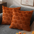 DFXSZ Fall Pillow Covers 18x18 2Pcs Rust Pumpkin Fall Decorations for Home | Fall decor Set of 2 Throw Pillow Cases Soft Plush Faux Fur Wool Couch Cushion for Chair Sofa Bedroom Living Room Home Decor