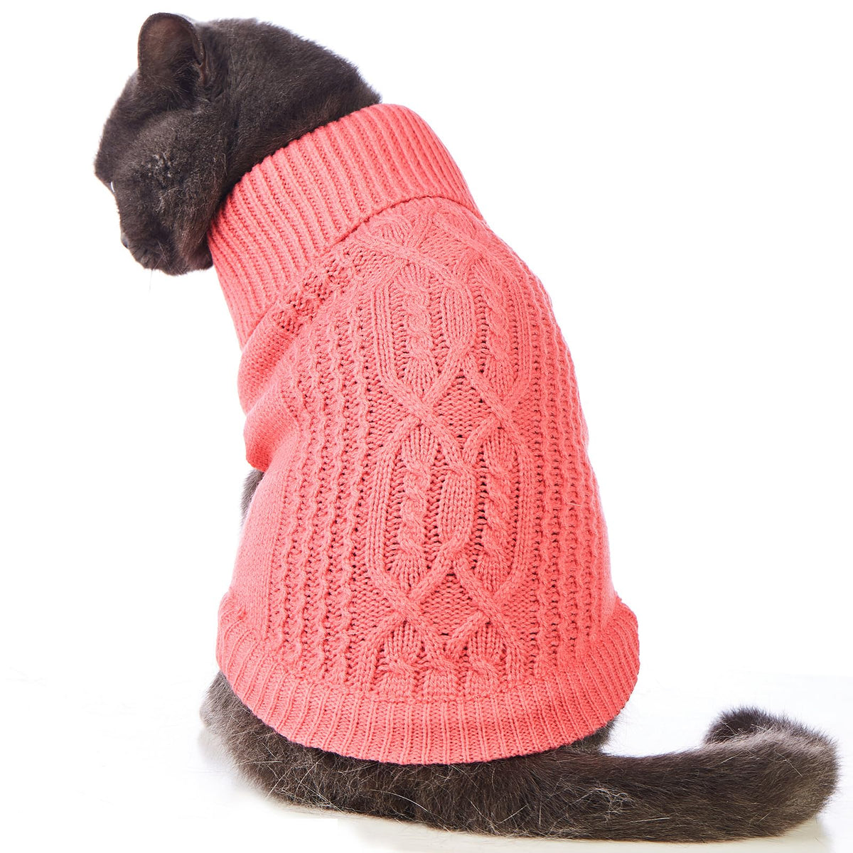 Cat Sweater Stretchy,19 Colors,6 Sizes,Snug Winter (Maple Leaf Red, Medium, Vest)