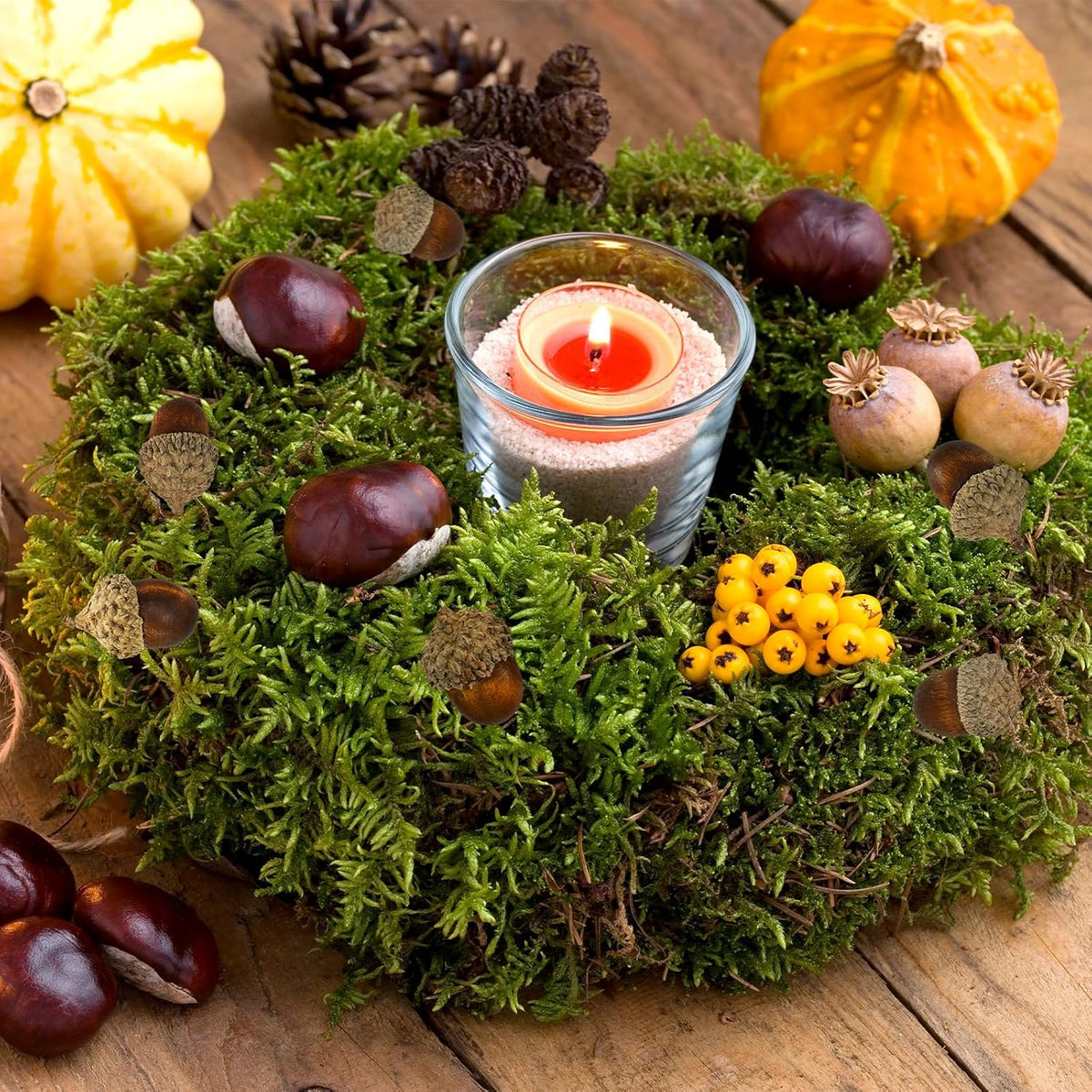 Winlyn 100 Pcs Realistic Artificial Acorns Wooden Brown Acorns Autumn Decorations 1.2" Rustic Farmhouse Home Thanksgiving Wedding Fall Arrangement Wreaths Bowl Fillers