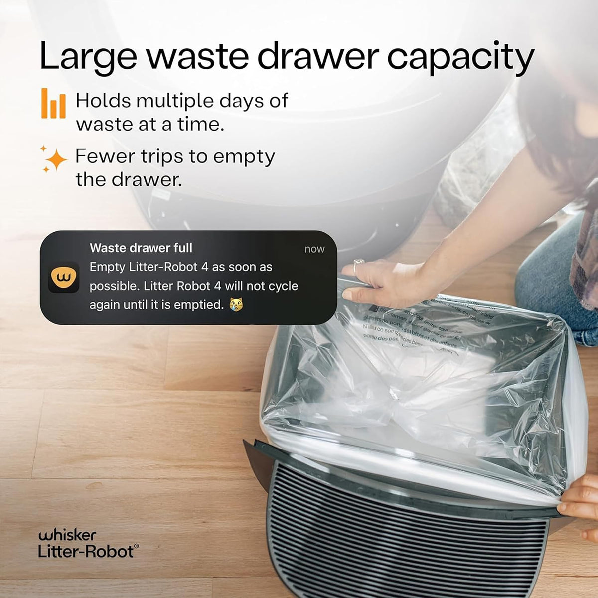 Litter-Robot 4 Supply Bundle by Whisker, Black - Automatic | Automatic, Self-Cleaning Cat Litter Box, Includes 3 OdorTrap Refills, 10 Liners, 30 Cleaner Wipes, & 2 Carbon Filters