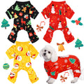 Frienda 3 Pcs Christmas Dog Pajamas,Snowman Pattern,L (fit 7.7-9.9lbs)