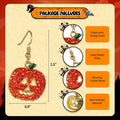4E's Novelty Halloween Pumpkin Earrings for Women, Crystal Dangle Drop Earrings Hypoallergenic, 1.5” Smiling Face Pumpkin Halloween Earrings, Fun Festive Costume Jewelry Halloween Party Jewelry Gift