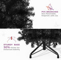 YITAHOME Prelit Black Halloween Christmas Tree 6ft with Remote