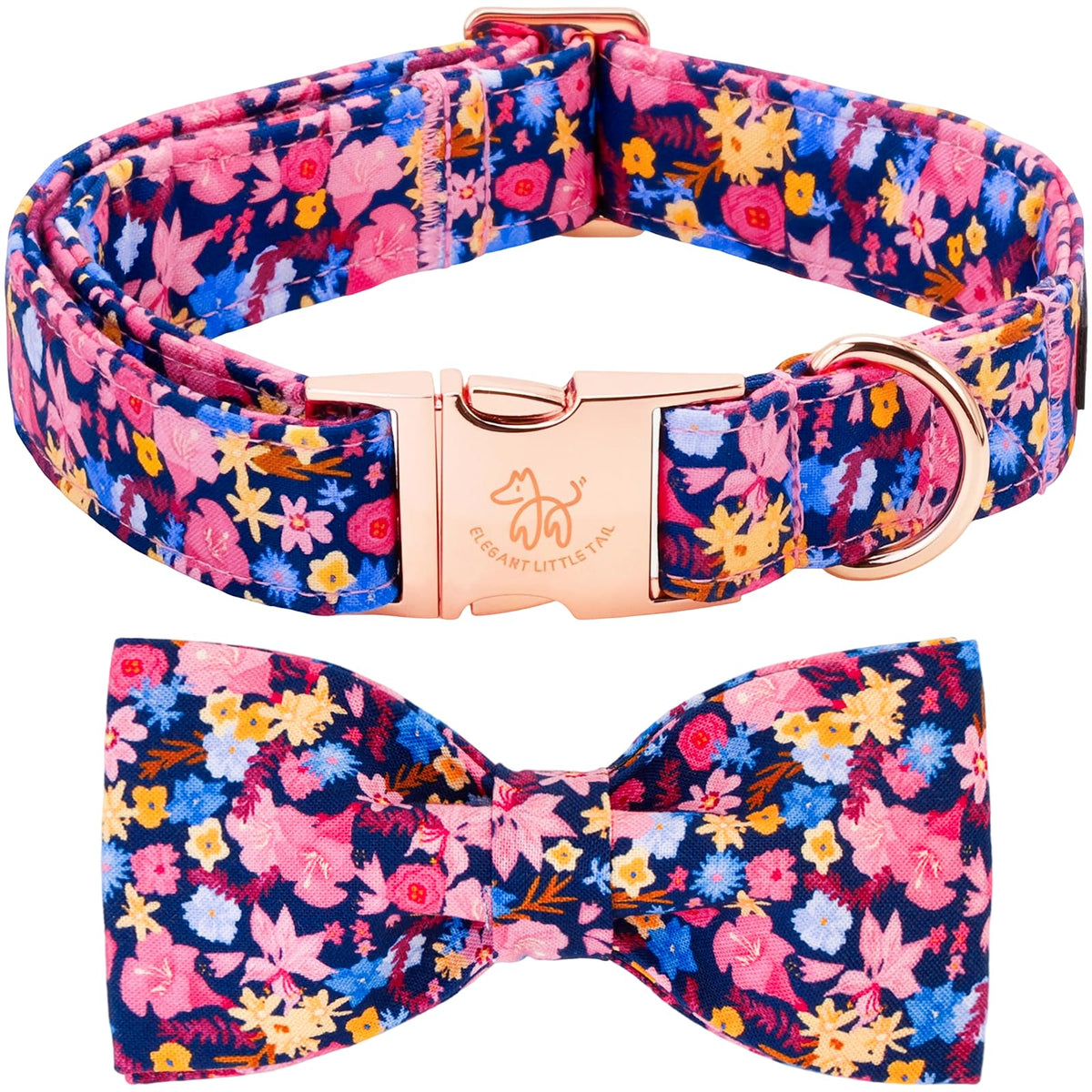 Fall Dog Collar with Bow, Black and Orange Print Fall Pet Collars Small