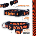 Native Pup Halloween Dog Collar- Spooky Fall Themed Horror Costume Collars- Skull, Pumpkin, Ghost, Bat, Witch, Candy Corn, Spider- Adjustable for Small, Medium, Large Breeds (Small, Big Pumpkins)