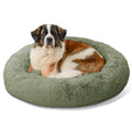Best Friends by Sheri The Original Calming Donut Dog Bed for Large Dogs up to 100 lbs, Shag Faux Fur, Taupe, Large, 36" x 36"