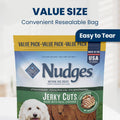 Blue Buffalo Nudges Chicken Jerky Cuts Natural Dog Treats, Tender & Meaty Dog Snacks, Healthy Reward or Training Treat, Made in the USA with Real Chicken, No Artificial Preservatives, 36 oz.