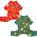 2PCS/Pack Christmas Dog Pajamas XXXL for Large Dogs Pjs Pet Jammies Boy Girl Male Female Red Green Onesies Snowman Christmas Tree Xmas Stocking Breathable Stretchy XXXL
