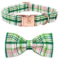 Fall Dog Collar with Bow, Black and Orange Print Fall Pet Collars Small