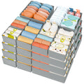 DIMJ Drawer Organizer Clothes, 12 Pack Dresser Organizer, Foldable Closet Organizers and Storage, Fabric Dresser Bins, Drawer Dividers for Nursery, Baby Clothes, Underwears, Sock (Beige)