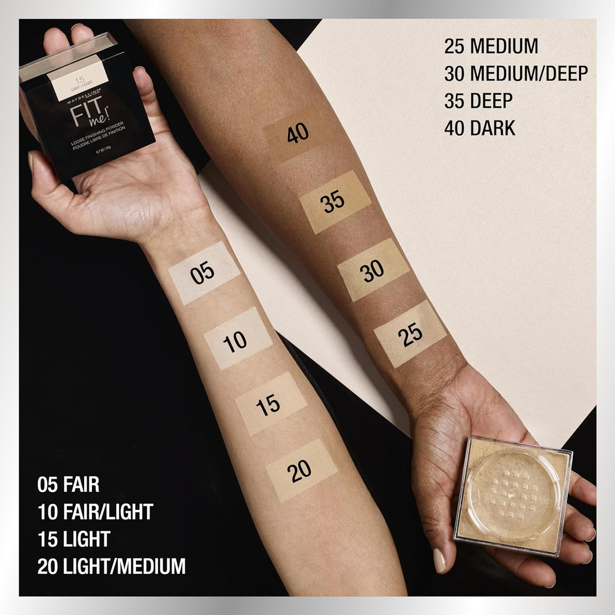 Maybelline Fit Me Loose Setting Powder, Face Powder and Finishing Makeup, Light, 1 Count