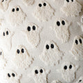 Halloween Ghost Decorative Pillow Covers 18x18 Set of 2, Beige Soft Plush Faux Fur Farmhouse Throw Cushion Cases for Fall Holiday Home Decorations