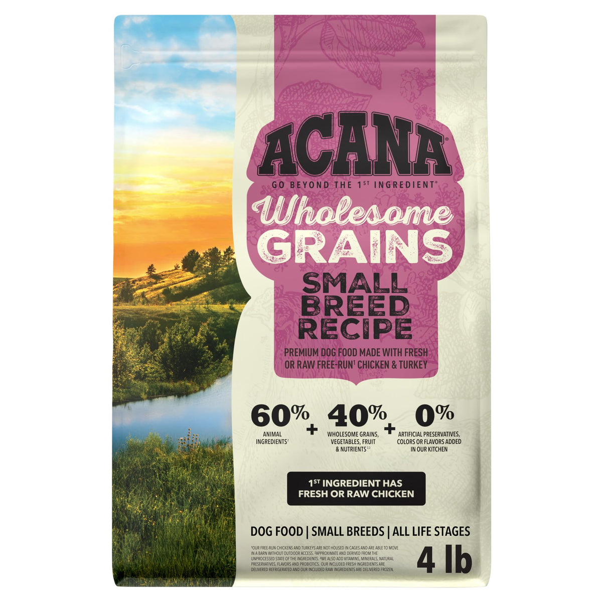 ACANA Wholesome Grains Dry Dog Food Red Meat & Grains Beef Pork & Lamb Recipe 22.5lb Bag