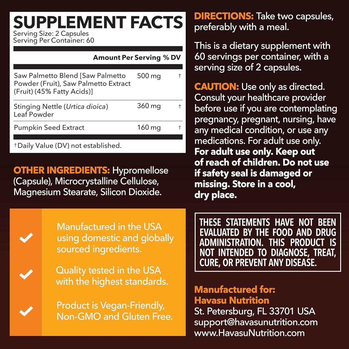 Saw Palmetto for Men - DHT Blocker & Prostate Health Supplement - Potent 3X Formula with Pumpkin Seed Oil & Stinging Nettle - Bladder & Urinary Support - Vegan, Non-GMO Capsules at 2 Month Supply