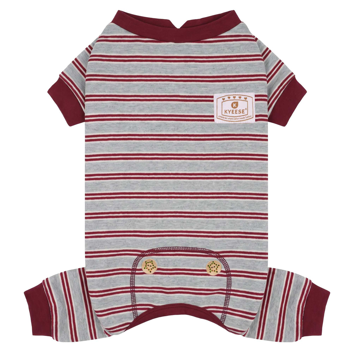 KYEESE Striped Dog Pajamas for Medium Large Dog Stretchy Onesie Daily Wear