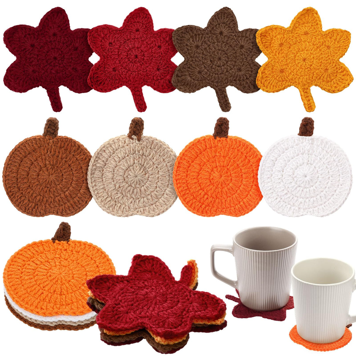 8 Thanksgiving Coasters Handmade Coasters, Leaf