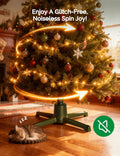 COOLWUFAN Musical Rotating Christmas Tree Stand with Remote for 9ft Trees