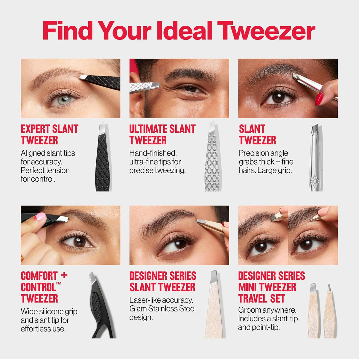 Revlon Designer Series 2-Piece Mini Tweezer Set For Travel
