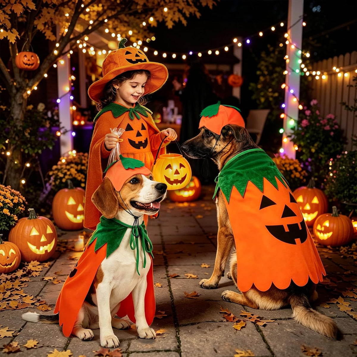 Rypet Dog Pumpkin Costume, Halloween Cape & Hat for Large X-Large Dogs, XL