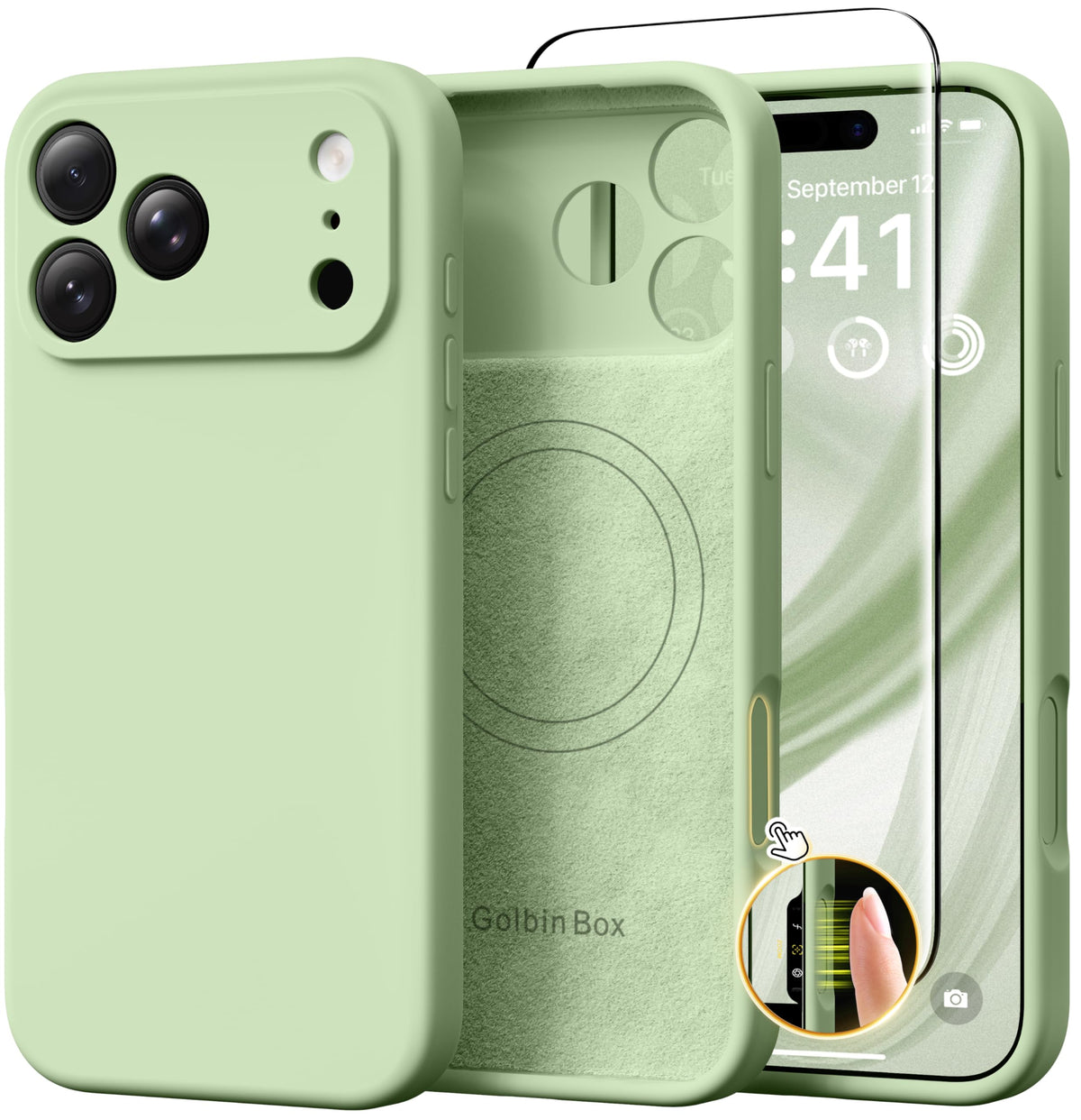 GolbinBox Magnetic for iPhone 16 Pro Max Case, Silicone Cover, Chalk Pink