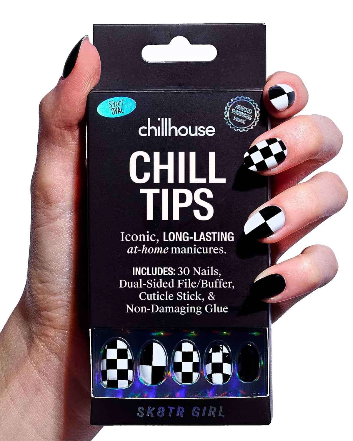 Chillhouse - Chill Tips, Press on Nails Kit - Sea Siren (Almond) - 30 Nail Shapes & Sizes - Up to 2 Weeks of Wear - Customizable Fit - Reusable - Latina Founded & Women Owned - Beauty & Self Care