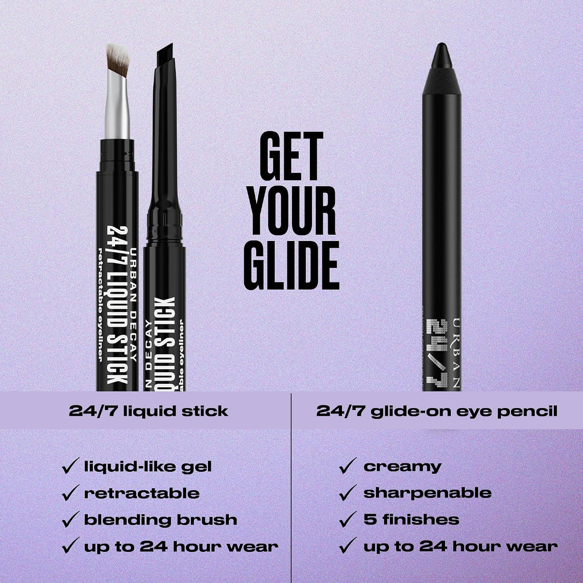 Urban Decay 24/7 Glide-On Waterproof Eyeliner Pencil, Smudge-Proof, Transfer-proof, Long-lasting Color Eye Liners, Hydrating Vitamin E & Jojoba Oil - 0.04 oz