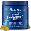 Zesty Paws Dog Multivitamin, Chewable Dog Vitamins and Supplements for Hip & Joints, Skin & Coat, Omega 3 Fish Oil for Dogs- Senior & Puppy Multivitamin- Chicken- 90ct
