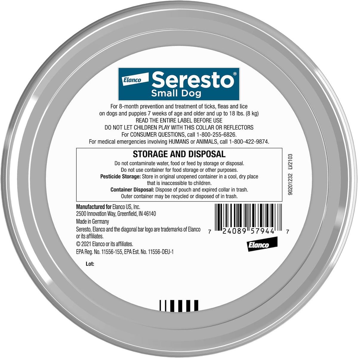 Seresto Small Dog Vet-Recommended Flea & Tick Treatment & Prevention Collar for Dogs Under 18 lbs. | 8 Months Protection
