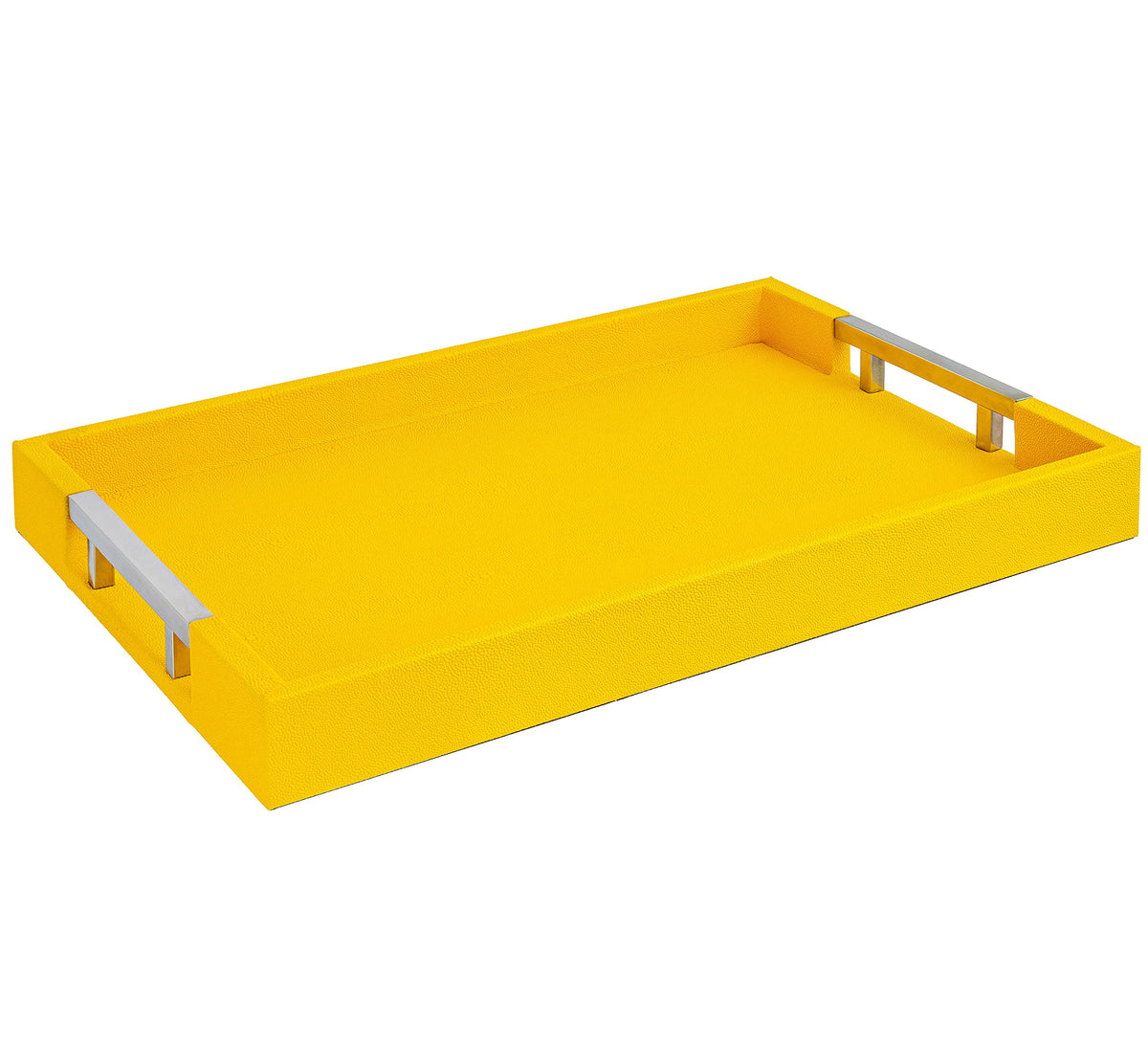 Home Redefined 17.5"x12" Gold Glossy Crocodile Faux Leather Serving Tray Beautiful Modern Elegant Decorative Tray with Handles Ottoman Coffee Table Tray for All Occasion's