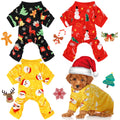 Frienda 3 Pcs Christmas Dog Pajamas,Snowman Pattern,L (fit 7.7-9.9lbs)