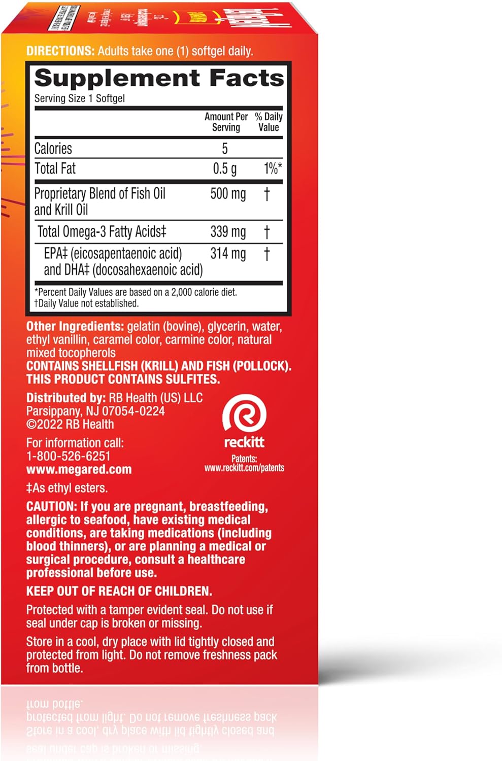 MegaRed Omega 3 Fish Oil & Antarctic Krill Oil Softgels for Brain, Heart, Joints & Eye Support, (80 Count Bottle), Concentrated Omega 3 Fatty Acid Supplement with EPA, DHA, Phospholipids