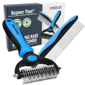 Maxpower Planet Original Pet Grooming Rake - Double-Sided Deshedding Dematting Tool, Undercoat Rake for Dogs & Cats, Extra-Wide Dog Grooming Brush & Deshedder Comb for Long Hair, Reduces Shedding 95%
