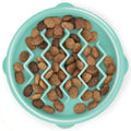 Outward Hound Fun Feeder Slo Bowl – Large 4‑Cup Capacity, Slow Feeding, Medium to Large Dogs, Non‑Slip, Blue, Notch Pattern