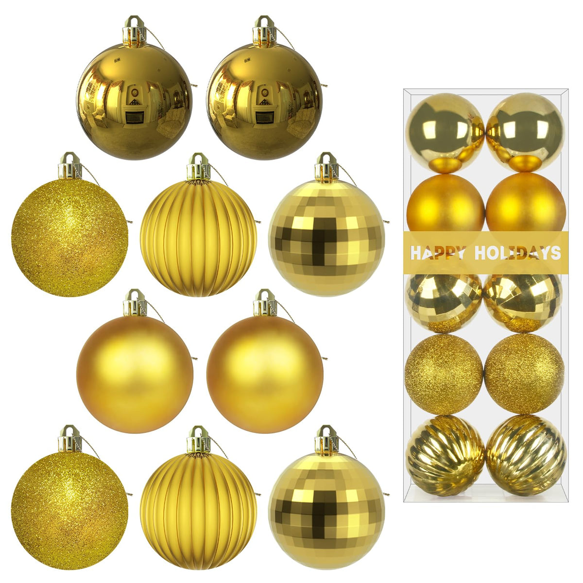 White 4.0" Large Christmas Balls - Christmas Tree Decoration Ornaments Shatterproof Hanging Balls for Birthday Halloween Holiday Wedding Decorations Set of 4pcs