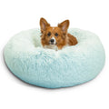 Best Friends by Sheri The Original Calming Donut Dog Bed for Large Dogs up to 100 lbs, Shag Faux Fur, Taupe, Large, 36" x 36"