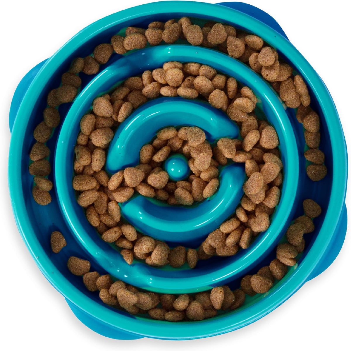 Outward Hound Fun Feeder Slo Bowl – Large 4‑Cup Capacity, Slow Feeding, Medium to Large Dogs, Non‑Slip, Purple, Flower Pattern